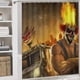 thumbnail image 5 of Twisted Metal-theme 4-Piece Shower Curtain Set with Rugs, Waterproof Bathroom Decor Set Includes Bath Mat, U-Shaped Rug, Toilet Lid Cover and Curtain with Hooks, 5 of 6