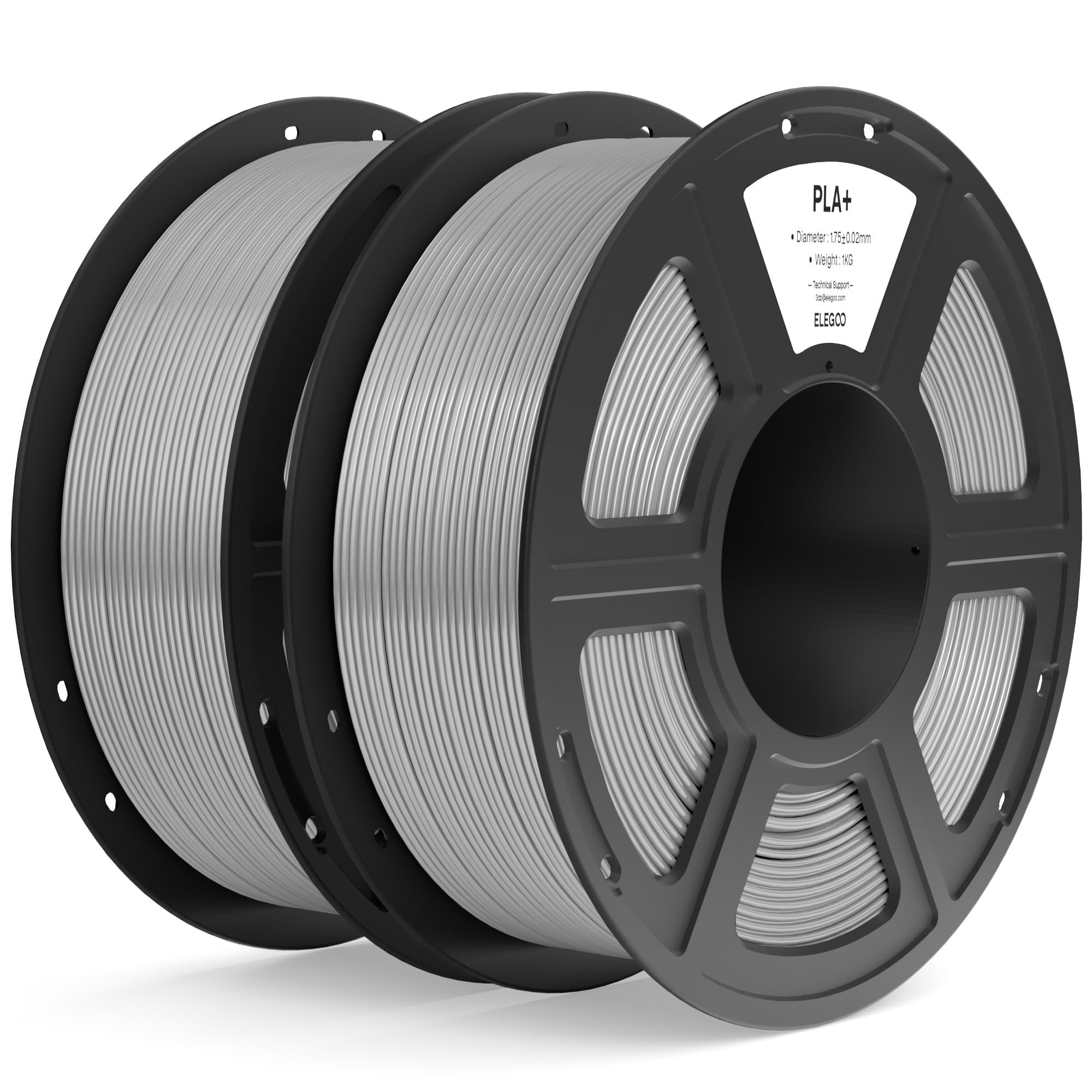 Filamento Para Impresora 3d Elegoo Pla+ De 1,75 Mm, Color Gris, 2 Kg