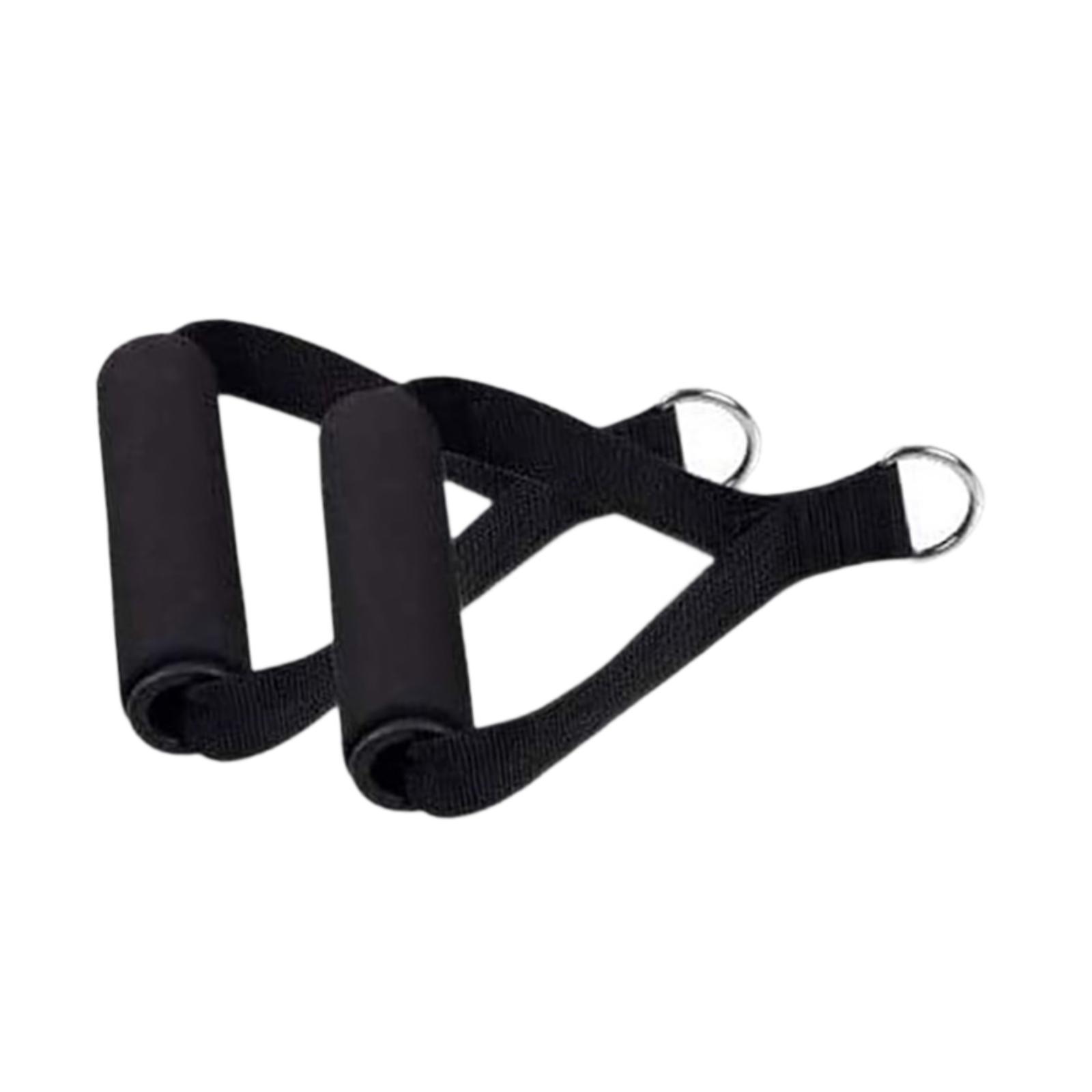 Magideal - 1 Par De Manijas De Banda De Resistencia, Empuñaduras De Fijación Para Máquina De Cable, Manijas De Cable, Anillos En D, Manija De Correa De Ejercicio
