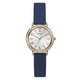 thumbnail image 1 of Reloj GUESS para mujer, correa azul de 32 mm, esfera blanca y caja de oro rosa, 1 of 3