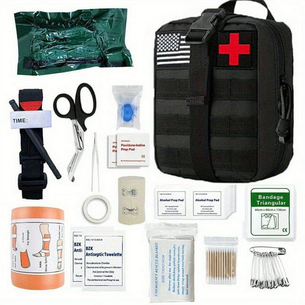 Tactical Trauma Survival First Aid Kit, Outdoor Tourniquet Bandage Emergency Supplies Kits For Camping, Boating, Hunting, Hiking, Home, Car, Earthquakes, Adventures