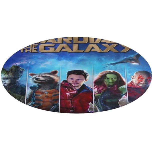 Guardianes de la Galaxia Alfombra Redonda de Felpa Coral, Antideslizante, No Desprende Pelusas, Lavable y Duradera para Salón, Dormitorio y Habitación de Niños 60cm
