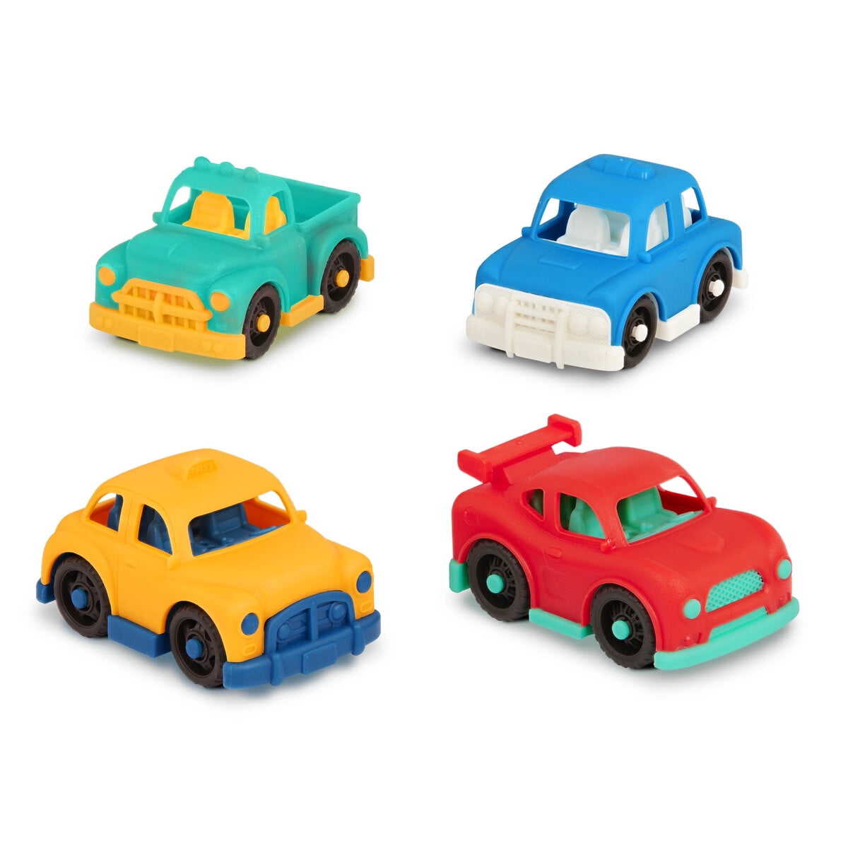 Set 4 Vehículos Mini Battat Plástico Manual