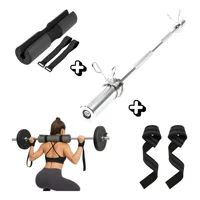 Linea Sport - Pack De Barra Olimpica 120Cm + Almohadilla Y Muñequera Strap