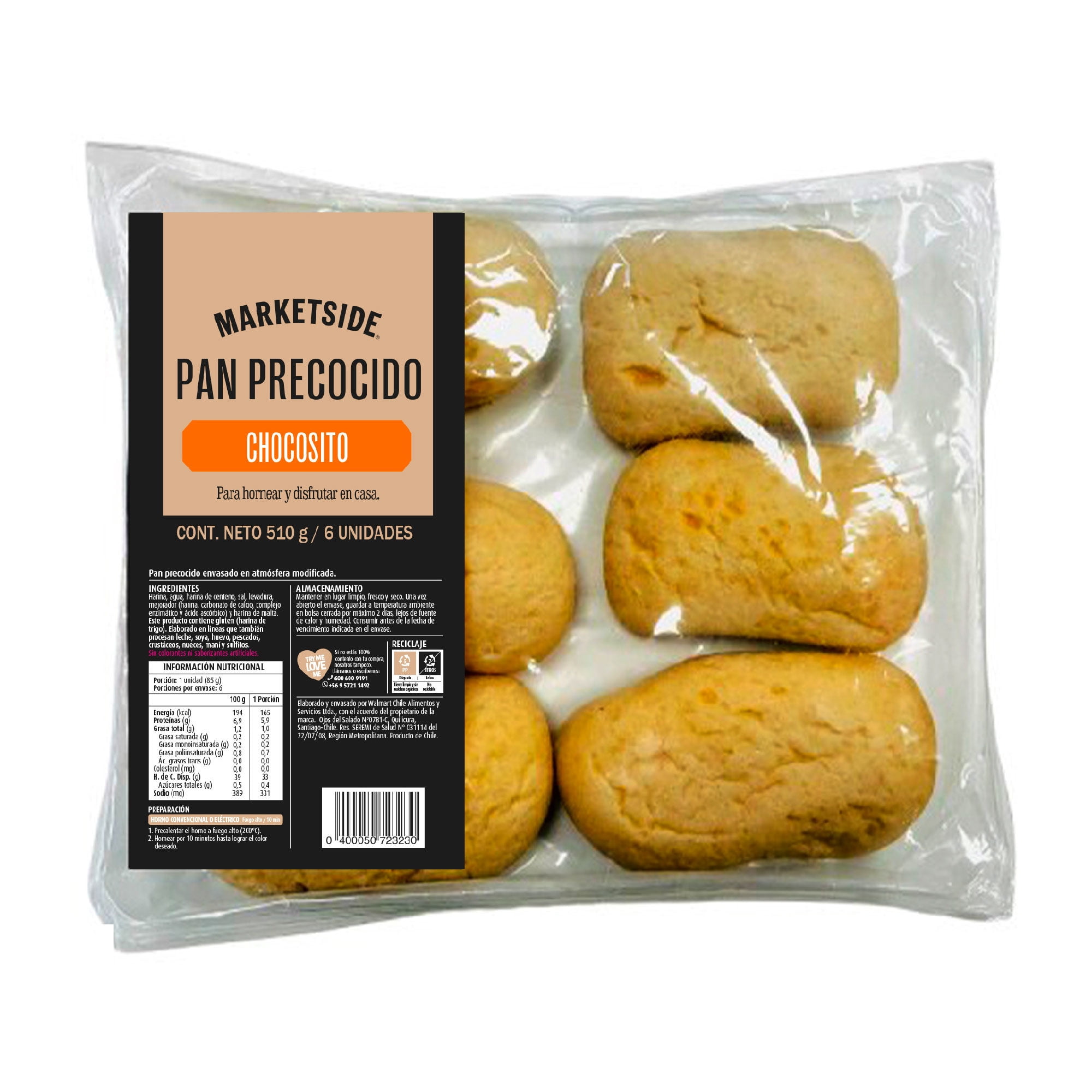 Pan Precocido Chocosito 6 Un 510 g Marketside