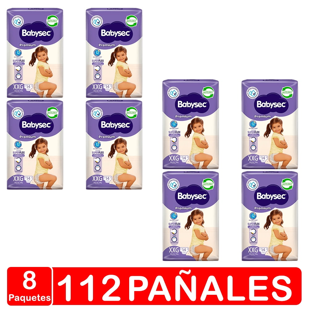 Babysec - Pañales Babusec Premium Manga X8 - Talla Xxg - 112 Pañales