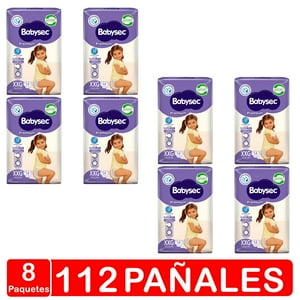 Pañales Babysec Premium Manga X8 - Talla Xxg(Extra Extra Grande) 112 Pañales