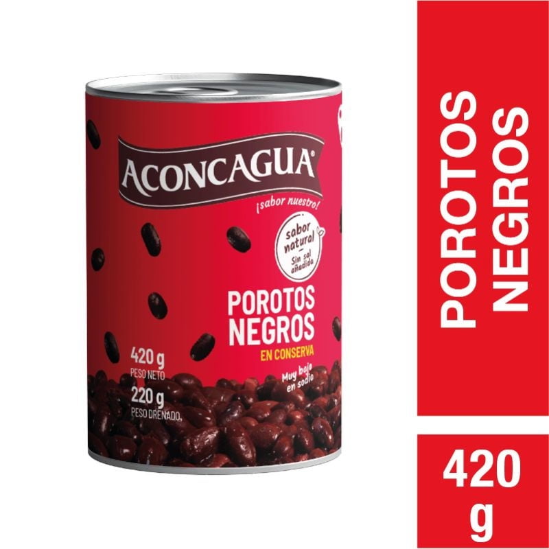 Porotos Negros En Conserva Drenado 220 g - Neto 420 g Aconcagua
