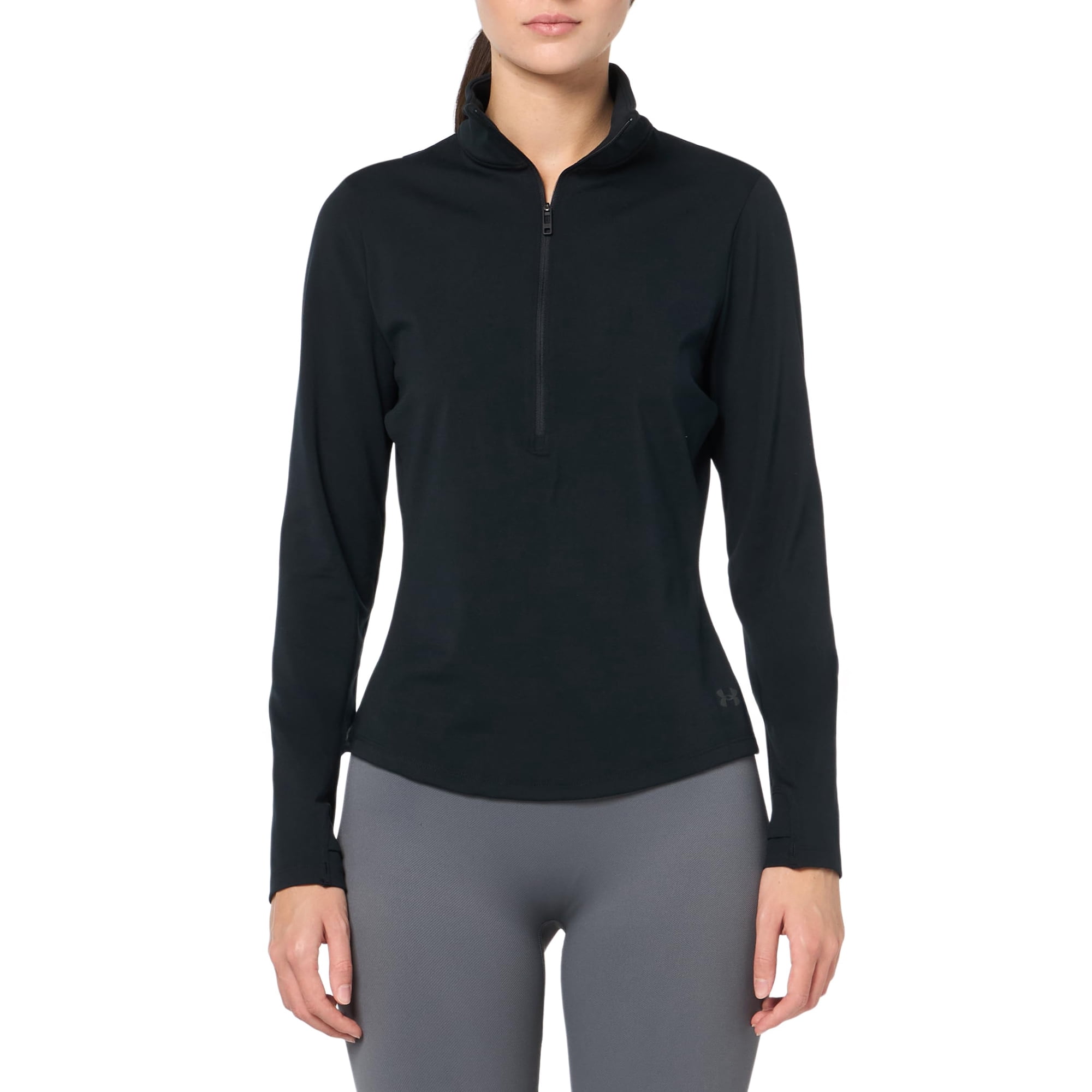 Camisa Under Armour Motion Para Mujer, Media Cremallera, Talla Xl, Negro/gris