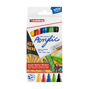 Marcadores Acrílicos Edding 5100 Set 5 Colores Básicos