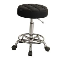 Magideal - Taburete De Salón Giratorio Ajustable Con Reposapiés De 45 Cm A 58 Cm Con Elevación De Gas Hidráulica Redonda Con Ruedas Para Guitarristas, Resistente Negro