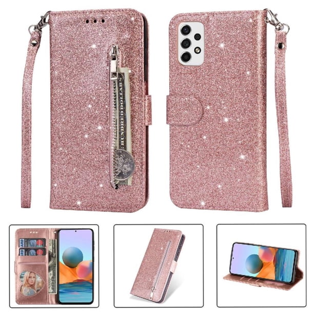 Funda para FOXDOCK Elegante funda Samsung Galaxy A33 5G Glitter con cremallera-Ideal para el uso diario