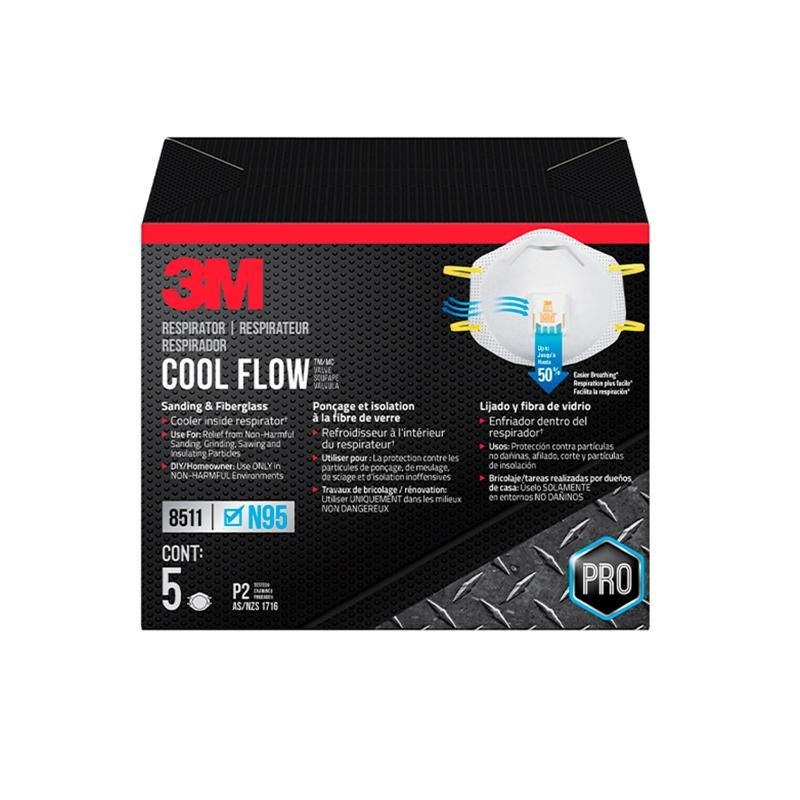 Pack 5 Mascarillas N95 Tela No Tejida De Propileno 3m 8511 Blanco