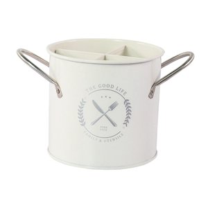 Magideal - Organizador De Utensilios De Cocina Elegante Con De Drenaje Blanco