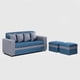 thumbnail image 1 of Sofa Roma 2 Puff Nevi Bicolor Azul y Gris, 1 of 3