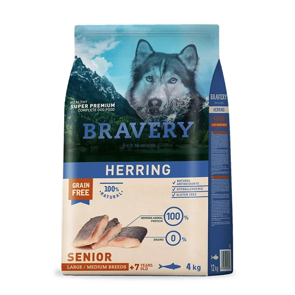 Bravery Senior Raza Mediana/Grande -Arenque 4 kg