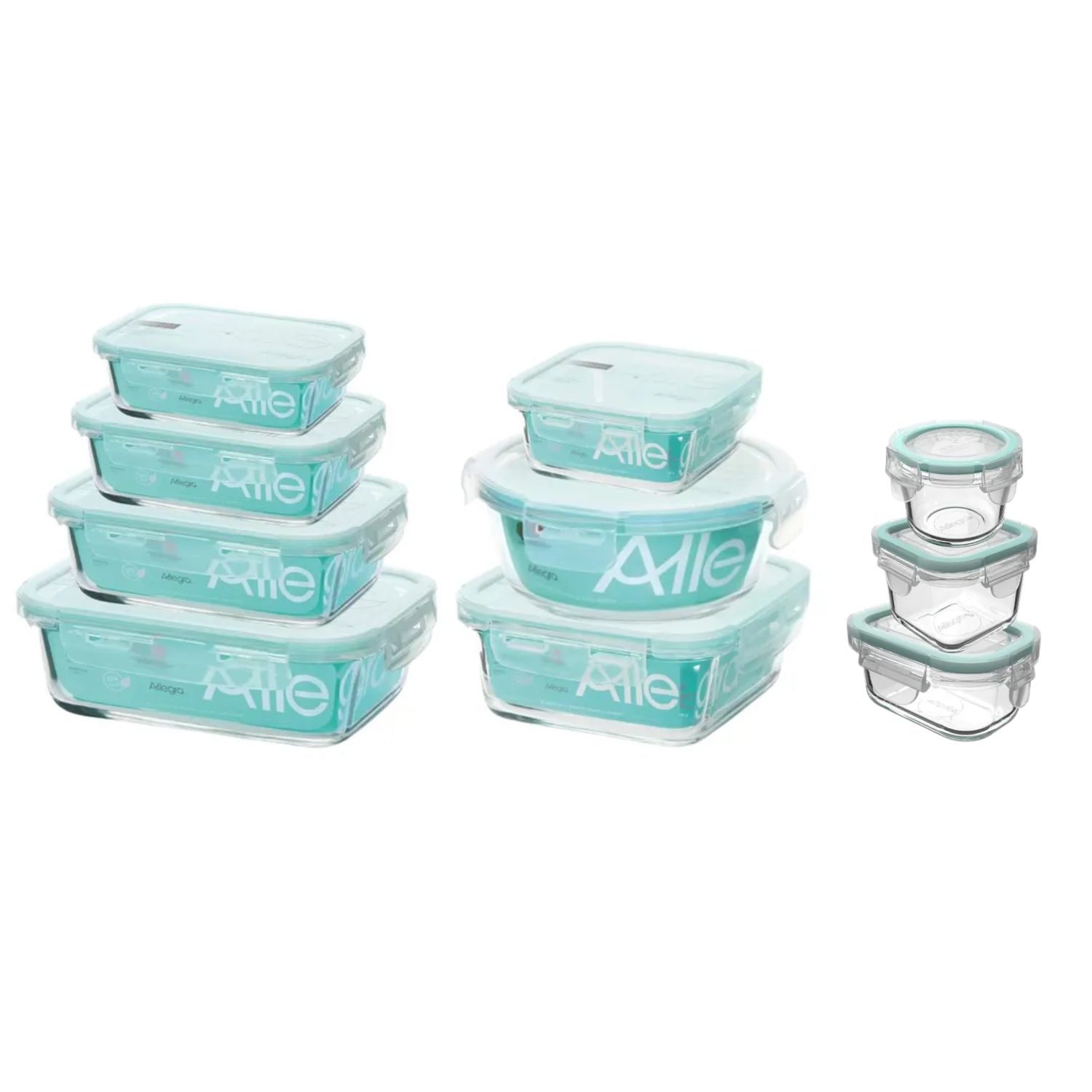 Set 10 Contenedores Allegra Hermeticos Recipiente Vidrio