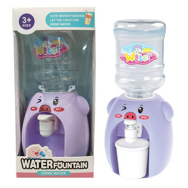 Children's Dual Mini Water Dispenser Toy With Cute Cup Kids Gift Water Juice Milk Drinking Simulation Cartoon Pig Kitchen Toy