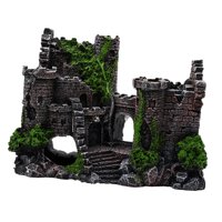 Magideal - Decoración De Castillo De Resina Para Acuario, Adorno De Castillo Para Pecera, Accesorios De Decoración De Pecera Con Castillo Antiguo Para Peces Bett Estilo D