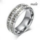 thumbnail image 1 of Elegant Stainless Steel Double Row Zircon Ring for Engagement and Wedding - Perfect for Fashionable and Romantic Women, 1 of 4