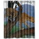 thumbnail image 1 of Cortina de ducha con diseño de leopardo en el árbol, con ganchos, 60 x 72 pulgadas, 1 of 3