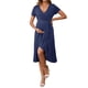 thumbnail image 2 of INSPIRAR CHIC MARI GABRIEL Vestido de Maternidad para Mujeres con Envolvente, Cuello en V, Dobladillo con Volantes, Semi Formal, Sesión de Fotos, Fiesta, Cóctel, Vestidos para Embarazadas, Azul Marino, 2 of 6