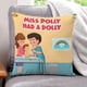 thumbnail image 1 of Miss Polly tenía una Muñeca Fundas de almohada de terciopelo con tema, regalos de funda de almohada, decoración para el hogar, cojín de lanzar, regalo de cumpleaños para fans y parejas.50*50cm., 1 of 6