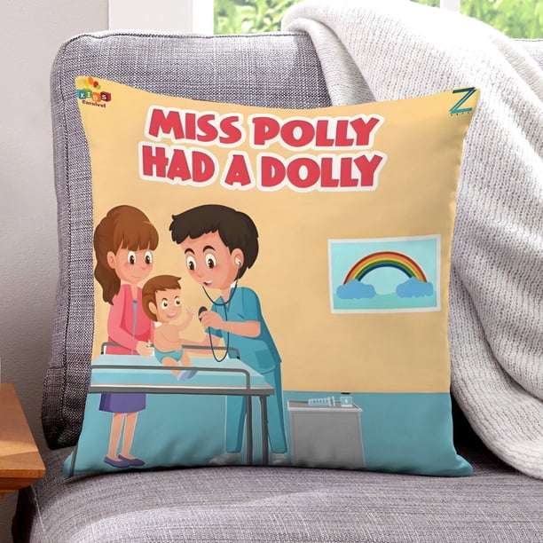 Miss Polly tenía una Muñeca Fundas de almohada de terciopelo con tema, regalos de funda de almohada, decoración para el hogar, cojín de lanzar, regalo de cumpleaños para fans y parejas.50*50cm.