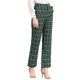thumbnail image 1 of INSPIRE CHIC Pantalones Largos Rectos con Cintura Elástica de Botón y Cremallera a Cuadros para Mujer de Regreso a Clases L Verde Negro Blanco, 1 of 8