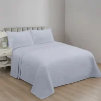 Casadeliacl - Sábanas W.M G Juego De 200 Hilos Para Colchón 2 Plazas Gris Liso