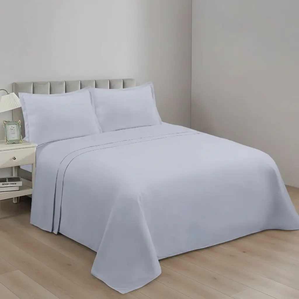 Casadeliacl - Sábanas W.m G Juego De 200 Hilos Para Colchón 2 Plazas Gris Liso