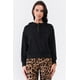 thumbnail image 1 of Sudadera Negra Extragrande con Capucha, Cuello Alto, Cierre, Detalle y Cordón Ajustable, 1 of 5