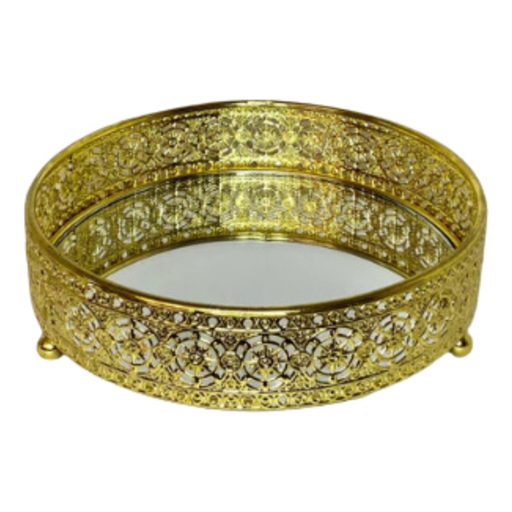 Genérico - Bandeja Decorativa Redonda Elegante Mesa Hogar Lau