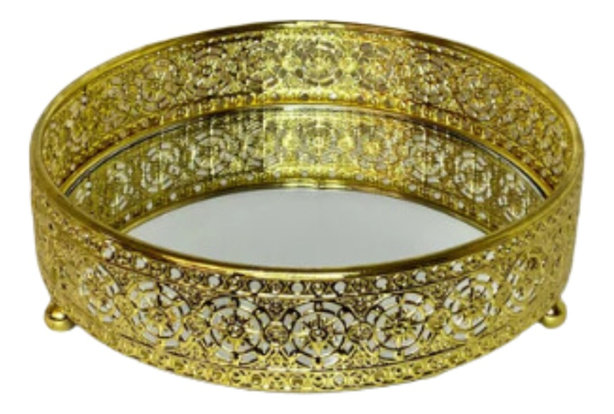 Genérico - Bandeja Decorativa Redonda Elegante Mesa Hogar Lau