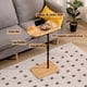 thumbnail image 2 of Couch Tray Table Bamboo Height Adjustable Side Table for Sofa C-shaped Oval End Tables with Slots for Bed & Chairs in Living Room & Bedroom (Oval + Rectangle), 2 of 3