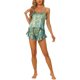 thumbnail image 1 of Conjunto de Pijama de Satén para Mujer de INSPIRE CHIC con Top Cami de Cuello en V y Shorts con Volantes para Dormir en Primavera Verano M Verde, 1 of 5
