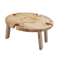 Magideal - Mesa De Picnic Portátil Con Soporte Para Copas De Vino, Artículos Esenciales Para Picnic Plegables Y Prácticos, Mini Mesa De Picnic Para Cocinar Y Pes