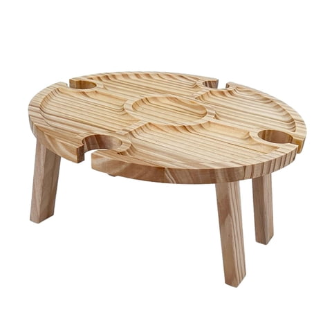 Magideal - Mesa De Picnic Portátil Con Soporte Para Copas De Vino, Artículos Esenciales Para Picnic Plegables Y Prácticos, Mini Mesa De Picnic Para Cocinar Y Pes