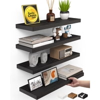 Estantes Flotantes De Pared Bayka De Madera Rústica, Juego De 4