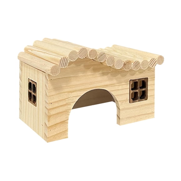 Casa De Madera Portátil Para Hámster Arqueada Duradera Para Jerbos Hedgehog Hideaway S