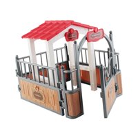 Bothyi - Establo De Caballos, Modelo, Corral De Caballos, Accesorios De Esgrima Para Decoración De Diseño, Marrón Y Gris