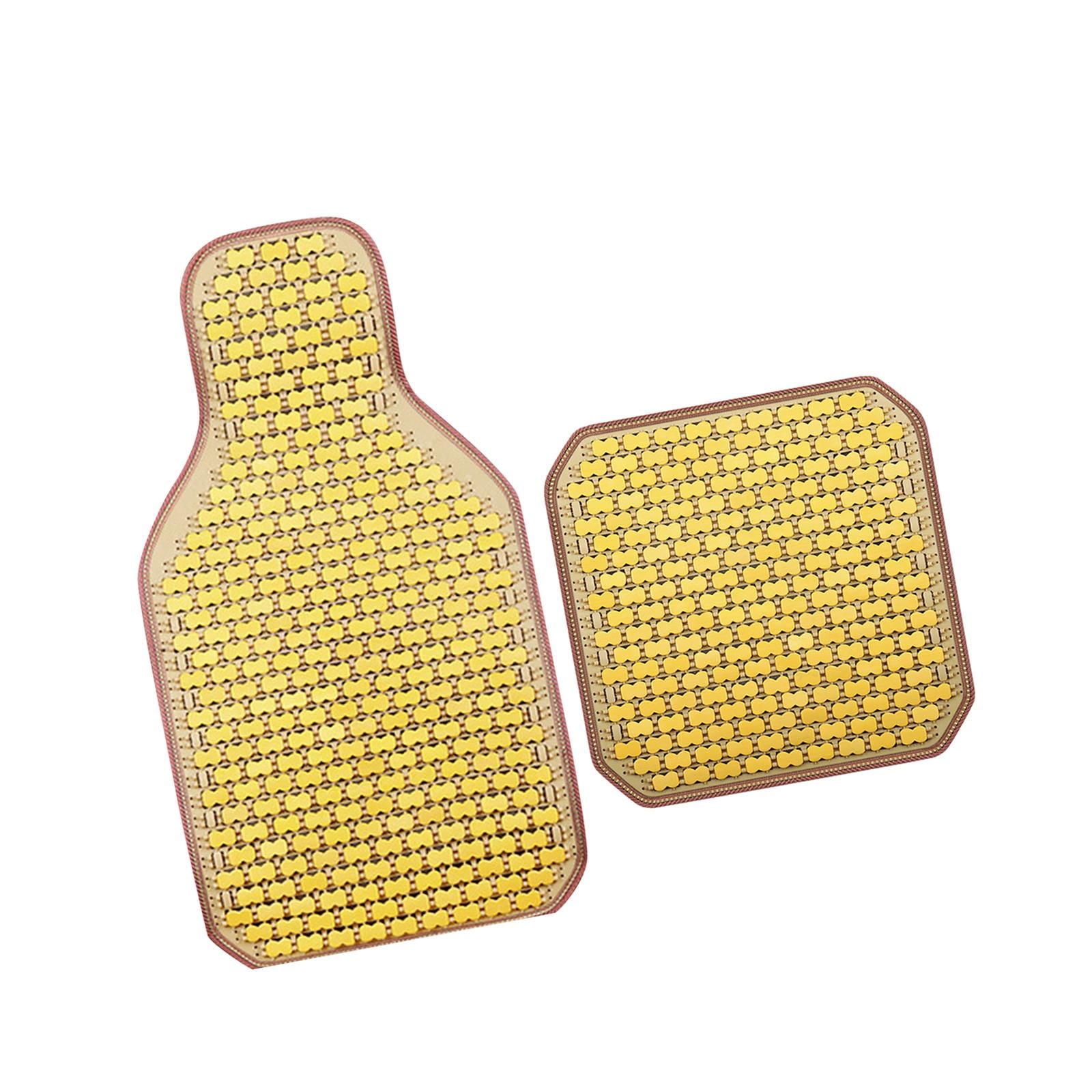 Magideal - Generic Juego De Fundas De Asiento De Coche De Bambú Alfombrilla De Refrigeración Accesorios De Coche Hechos A Mano Almohadilla De Refrigeración Trans Amarillo