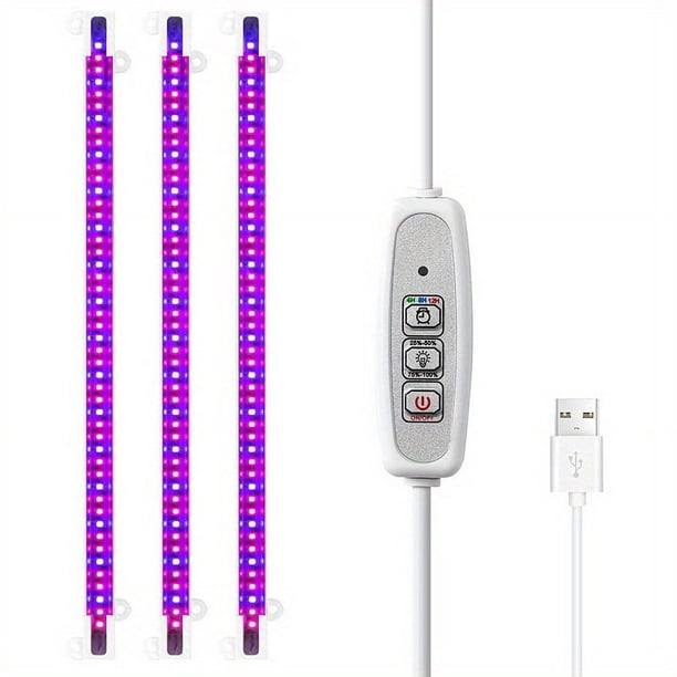 1pc LED Grow Light For Indoor Plants, 20W Grow Light Strips With Auto On / Off Timer, 48 LEDs /4 Dimmable Levels, Plant Light Bars For Succulents, Seedlings, Indoor Greenhouse, Plant Shelf
