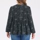 thumbnail image 4 of GRACIA Y GRANDEZA Blusas de Talla Grande para Mujer con Estampado Floral Cuello en V Mangas de Linterna Cuello Redondo Tejido Casual Suelto Tops Babydoll 1X Negro, 4 of 7