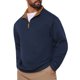 thumbnail image 4 of INSPIRE CHIC Suéter de Hombre con Cremallera Cuarto de Cuello Simulado Polo Casual S Azul Marino, 4 of 5