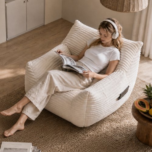 Silla de bolsa de frijol para adultos, de gran tamaño cómoda bolsa de frijol sala de estar sofá perezoso para dormitorio y dormitorio