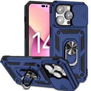 Estuche Gangxun Para Iphone 14 Pro Max, Soporte Giratorio 360°, Estilo Mecánico Y Magnético