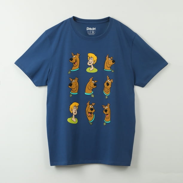 Polera Manga Corta Hombre Scooby Faces Azul Hanna Barbera