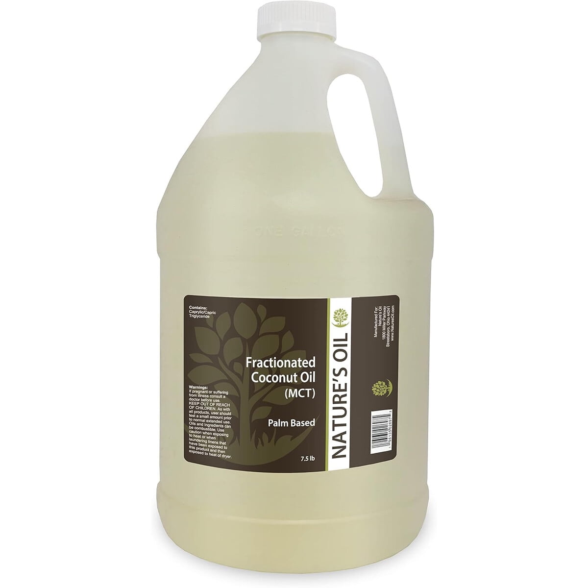 Aceite De Coco Fraccionado Mct Natures Oil 1 Galón Portador