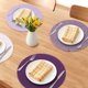 thumbnail image 2 of Juego de 4 manteles individuales redondos tejidos para mesa de comedor interior y exterior, mantel de cocina, fácil de limpiar, color púrpura, 13x13 pulgadas, 2 of 5